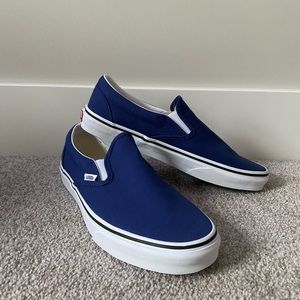 Navy Blue Classic Slip-On Vans: Size 10.5.
